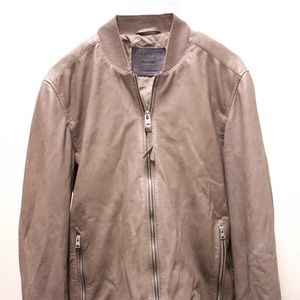 ALL SAINTS Mower Leather Bomber Jacket M